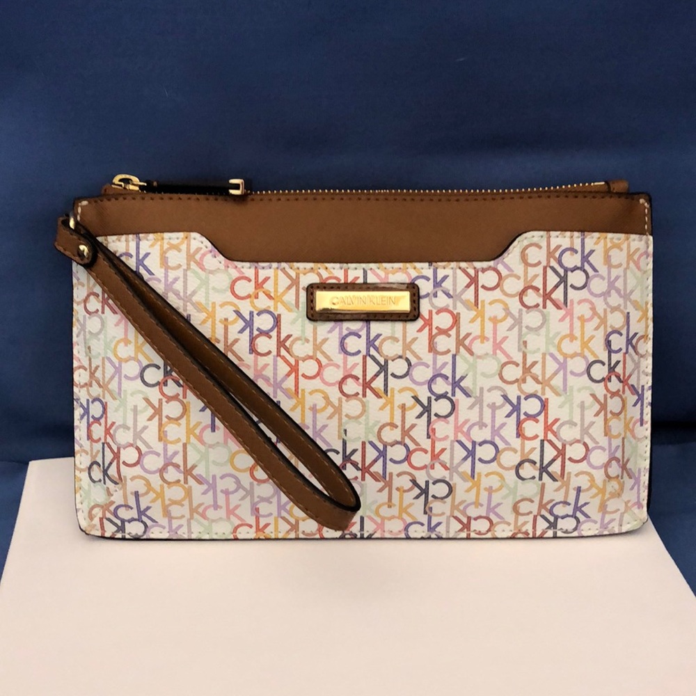 Calvin Klein Monogram Rainbow Clutch